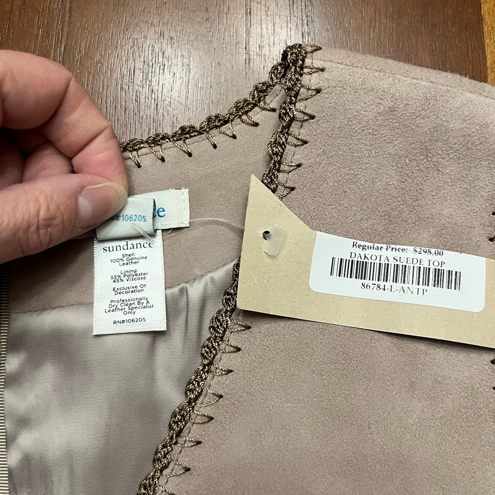 NWT Sundance Dakota Suede Leather Vest Size Large - Picture 10 of 14